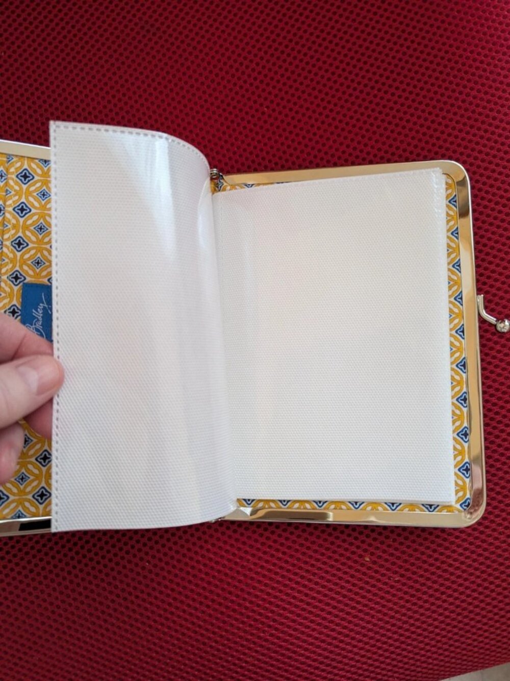 Vera Bradley Riviera Blue Kisslock Frame Photo Album Holder New Blue Yellow - Picture 6 of 6